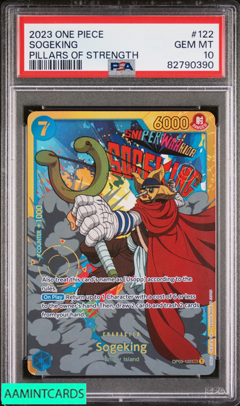 2023 ONE PIECE OP03-PILLARS OF STRENGTH SOGEKING #122 PSA 10 GEM MT 82790390