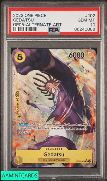 2023 ONE PIECE OP05-AWAKENING OF THE NEW ERA GEDATSU #102 ALTERNATE ART PSA 10 86240088