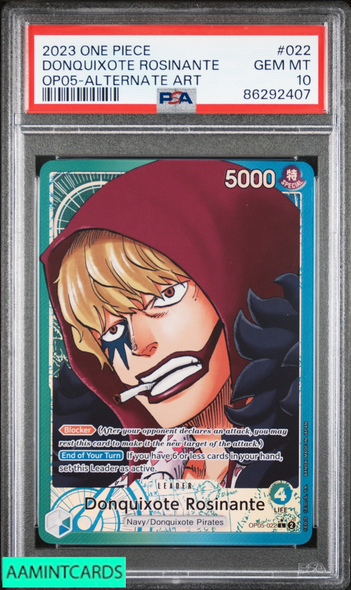 2023 ONE PIECE OP05-AWAKENING NEW ERA DONQUIXOTE ROSINANTE #022 ALT ART PSA 10 86292407