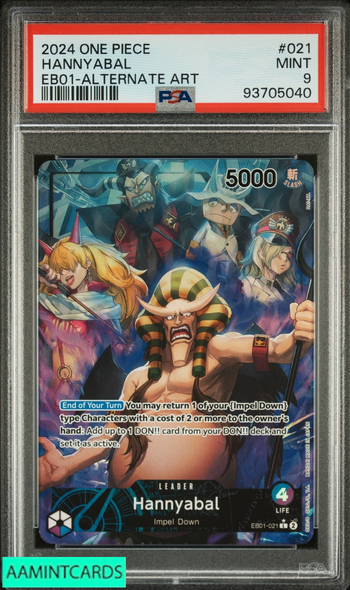 2024 ONE PIECE EB01 EXTRA BOOSTER MEMORIAL COLL HANNYABAL #021 ALT ART PSA 9 93705040