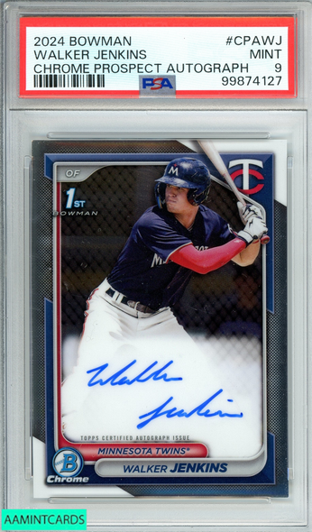 2024 BOWMAN WALKER JENKINS #CPAWJ CHROME PROSPECT AUTO PSA 9 MINT 99874127