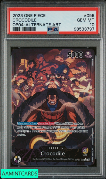 2023 ONE PIECE OP04-KINGDOMS OF INTRIGUE CROCODILE #058 ALTERNATE ART PSA 10 98533797