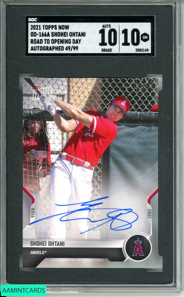 2021 TOPPS NOW SHOHEI OHTANI #OD-166A ROAD TO OPEN DAY AU OF 99 SGC 10 AUTO 10 2502145