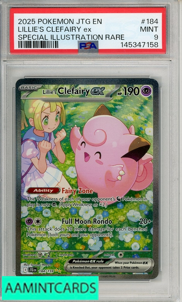 2025 POKEMON JTG EN-JOURNEY TOGETHER LILLIES CLEFAIRY EX #184 SIR PSA 9 MINT 145347158