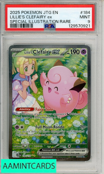 2025 POKEMON JTG EN-JOURNEY TOGETHER LILLIE S CLEFAIRY EX #184 SIR PSA 9 MINT 129570921