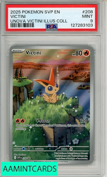 2025 POKEMON SVP EN-SV BSP VICTINI #208 UNOVA VICTINI ILLUS COLL PSA 9 MINT 127283103