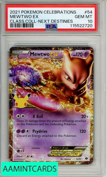 2021 POKEMON CELEBRATIONS CLASSIC COLL MEWTWO EX #54 NEXT DESTINIES PSA 10 115522720
