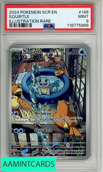 2024 POKEMON SCR EN-STELLAR CROWN SQUIRTLE #148 ILLUSTRATION RARE PSA 9 MINT 118775888