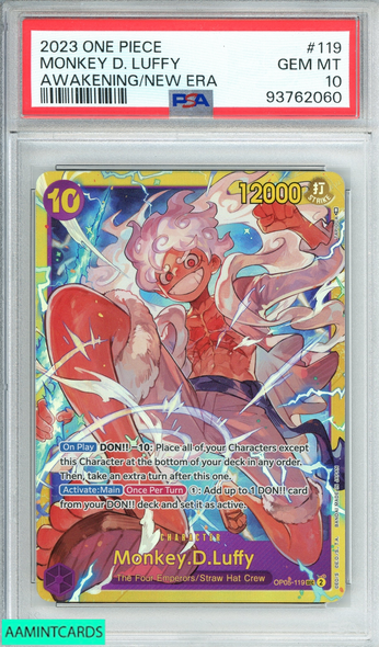 2023 ONE PIECE OP05-AWAKENING OF THE NEW ERA MONKEY D  LUFFY #119 PSA 10 GEM MT 93762060