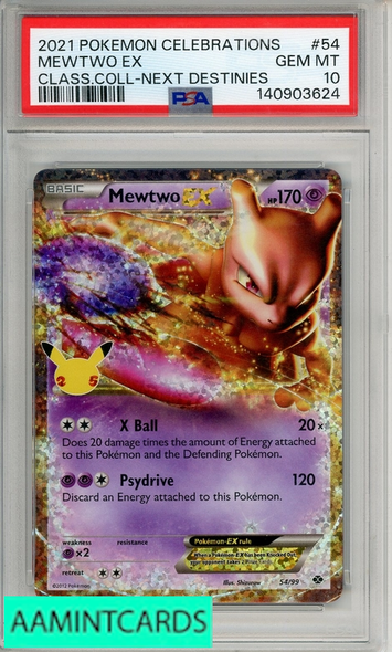2021 POKEMON CELEBRATIONS CLASSIC COLL MEWTWO EX #54 NEXT DESTINIES PSA 10 140903624