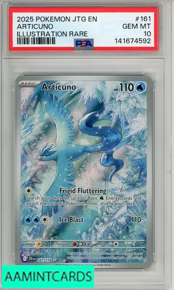2025 POKEMON JTG EN-JOURNEY TOGETHER ARTICUNO #161 ILLUSTRATION RARE PSA 10 141674592