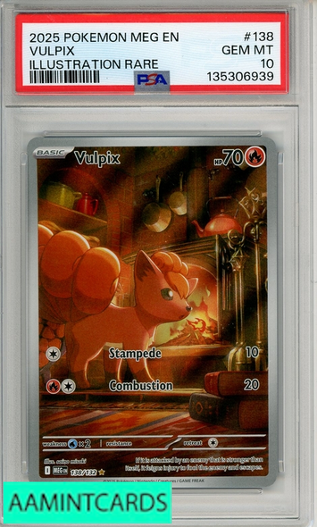 2025 POKEMON MEG EN-MEGA EVOLUTION VULPIX #138 ILLUSTRATION RARE PSA 10 135306939