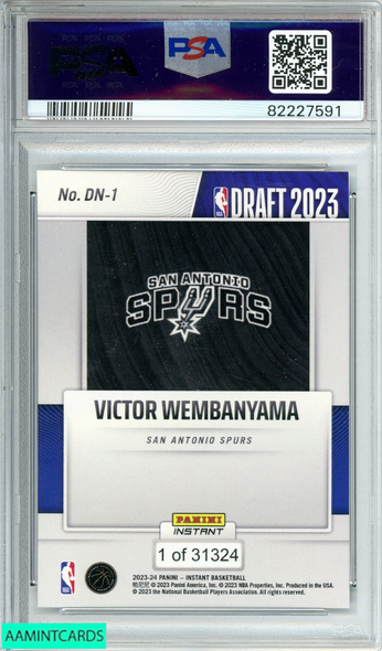 2023 PANINI INSTANT DRAFT NIGHT VICTOR WEMBANYAMA #DN1 SPURS ROOKIE PSA 9 MINT 82227591