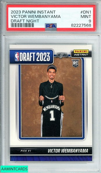 2023 PANINI INSTANT DRAFT NIGHT VICTOR WEMBANYAMA #DN1 SPURS ROOKIE PSA 9 MINT 82227568