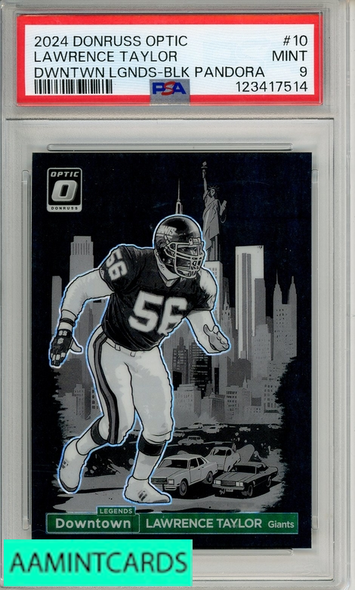 2024 PANINI DONRUSS OPTIC DOWNTOWN LGD LAWRENCE TAYLOR #10 BLK PANDORA PSA 9 123417514