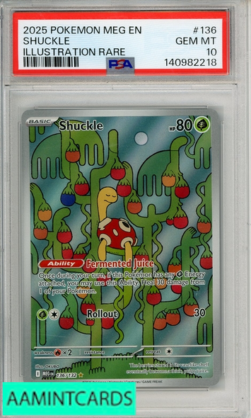 2025 POKEMON MEG EN-MEGA EVOLUTION SHUCKLE #136 ILLUSTRATION RARE PSA 10 140982218