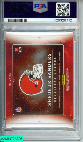 2025 ORIGINS SHEDEUR SANDERS#RJY-SSS RK JMBO JSY-BLACK SHIELD 1 OF 1 RC PSA 7 NM 129328712