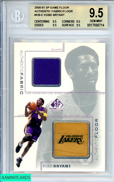 2000-01 SP GAME FLOOR KOBE BRYANT#KB-C AUTH FABRIC FLOOR BGS 9.5 GEM MINT 0017556714