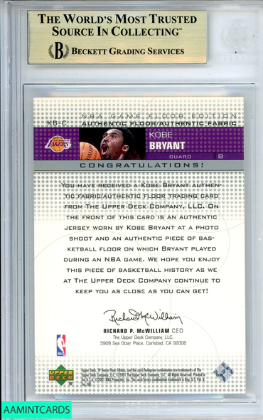 2000-01 SP GAME FLOOR KOBE BRYANT#KB-C AUTH FABRIC FLOOR BGS 9.5 GEM MINT 0017556714