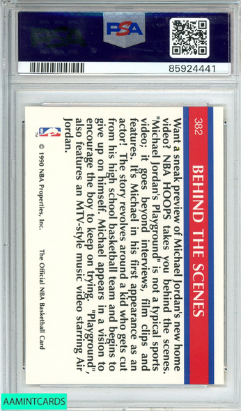 1990 HOOPS MICHAEL JORDAN #382 PLAYGROUND CHICAGO BULLS HOF PSA 10 GEM MT 85924441