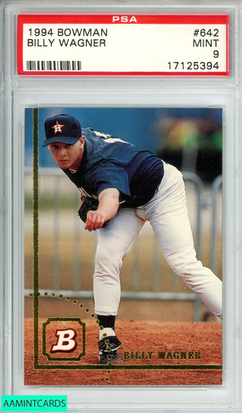 1994 BOWMAN BILLY WAGNER #642 HOUSTON ASTROS ROOKIE HOF PSA 9 MINT 17125394
