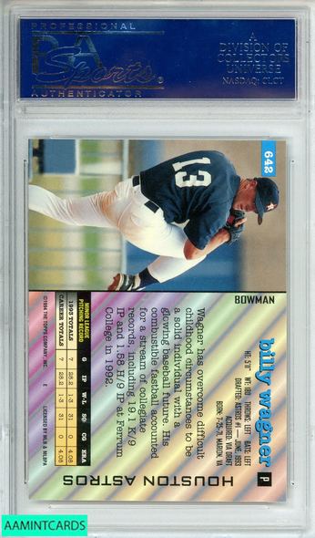 1994 BOWMAN BILLY WAGNER #642 HOUSTON ASTROS ROOKIE HOF PSA 9 MINT 17125394