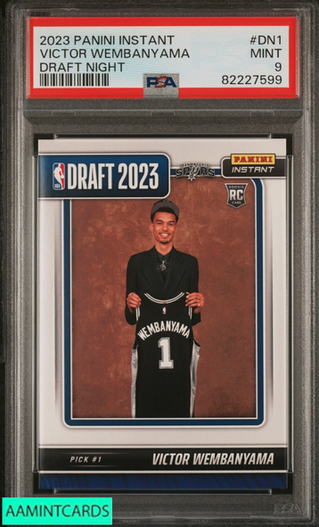 2023 PANINI INSTANT DRAFT NIGHT VICTOR WEMBANYAMA #DN1 ROOKIE RC PSA 9 MINT 82227599