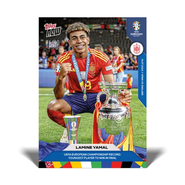 2024 Topps Now UEFA EURO Lamine Yamal #66 ROOKIE CARD
