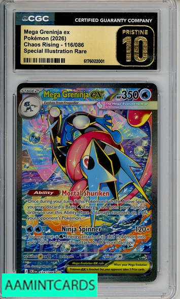 2026 POKEMON CHAOS RISING MEGA GRENINJA EX #116 SIR CGC 10 PRISTINE 6176022001