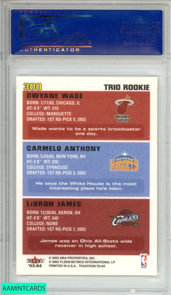 2003 FLEER TRADITION JAMES ANTHONY WADE #300 DRAFT DAY TRIO ROOKIE PSA 10 10987387