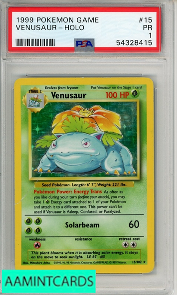 1999 POKEMON GAME VENUSAUR-HOLO #15 PSA 1 PR 54328415
