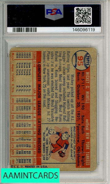 1957 TOPPS MICKEY MANTLE #95 PSA 1 PR 146096119