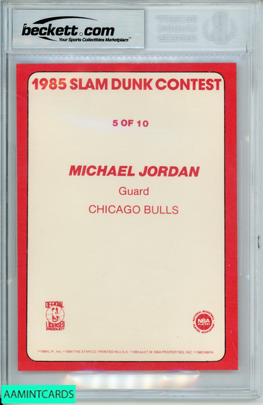 1985 STAR SLAM DUNK SUPERS 5X7 MICHAEL JORDAN # BGS 9 RC 0007723462