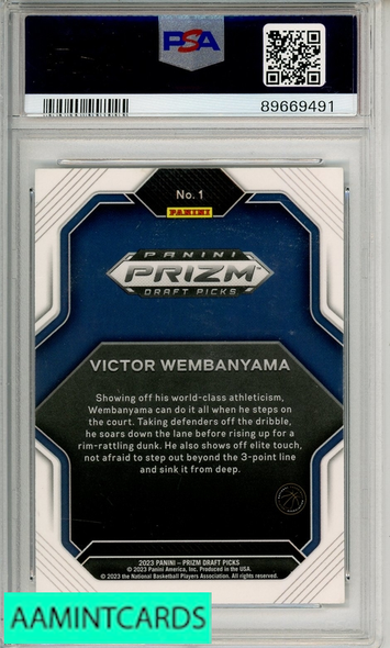 2023 PANINI PRIZM DRAFT PICKS FIREWORKS VICTOR WEMBANYAMA #1 PSA 9 MINT 89669491
