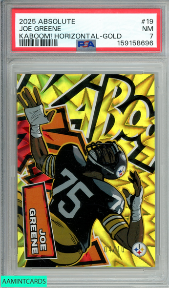 2025 PANINI ABSOLUTE JOE GREENE #19 KABOOM! HORIZONTAL-GOLD PSA 7 NM 159158696