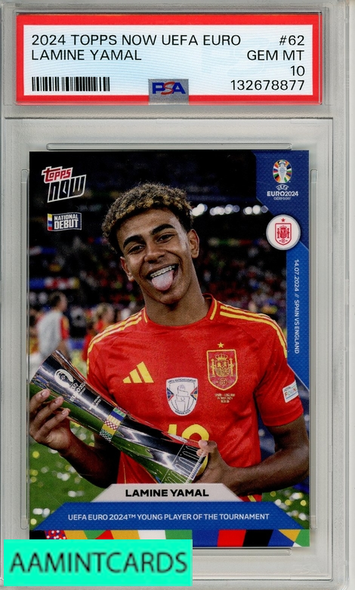 2024 TOPPS NOW UEFA EURO LAMINE YAMAL #62 PSA 10 GEM MT 132678877