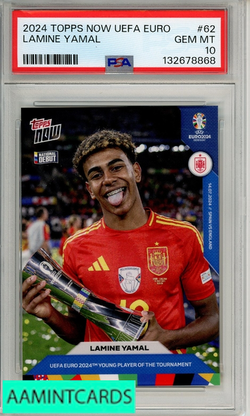 2024 TOPPS NOW UEFA EURO LAMINE YAMAL #62 PSA 10 GEM MT 132678868