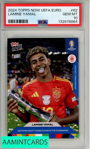 2024 TOPPS NOW UEFA EURO LAMINE YAMAL #62 PSA 10 GEM MT 132678864