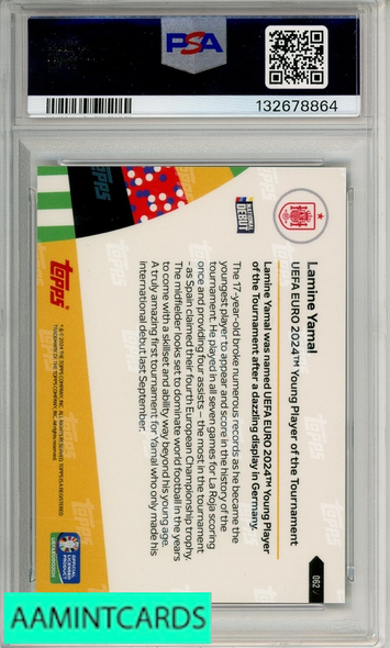 2024 TOPPS NOW UEFA EURO LAMINE YAMAL #62 PSA 10 GEM MT 132678864