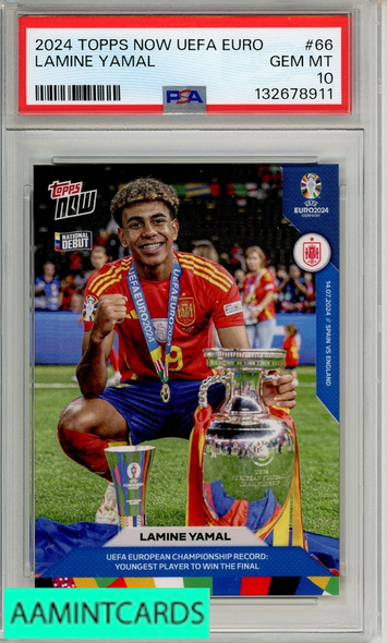 2024 TOPPS NOW UEFA EURO LAMINE YAMAL #66 PSA 10 GEM MT 132678889
