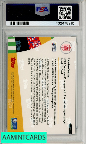 2024 TOPPS NOW UEFA EURO LAMINE YAMAL #66 PSA 10 GEM MT 132678910