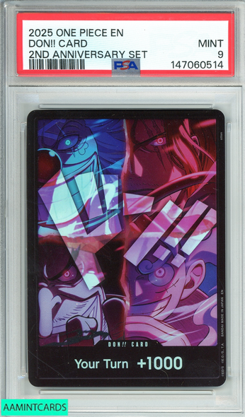 2025 ONE PIECE ENGLISH VERSION 2ND ANNIVERSARY SET DON!! CARD # PSA 9 MINT 147060514