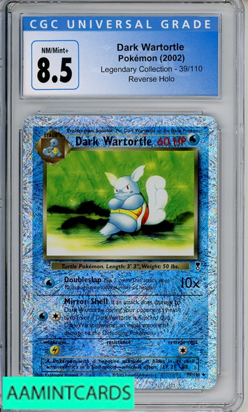 2002 POKEMON LEGENDARY COLLECTION DARK WARTORTLE #39 REVERSE HOLO CGC 8.5 3923785288
