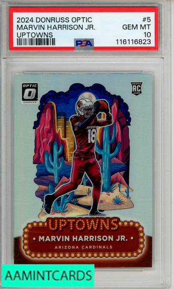 2024 PANINI DONRUSS OPTIC UPTOWNS MARVIN HARRISON JR #5 PSA 10 GEM MT RC 116116823