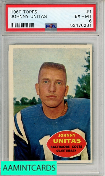 1960 TOPPS JOHNNY UNITAS #1 PSA 6 EX-MT 53476231
