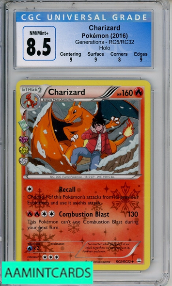 2016 POKEMON GENERATIONS CHARIZARD HOLO #CG5 CGC 8.5 4051724009