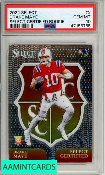 2024 PANINI SELECT SELECT CERTIFIED ROOKIES DRAKE MAYE #3 PSA 10 RC 147155755