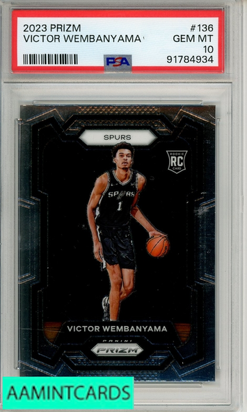 2023 PANINI PRIZM VICTOR WEMBANYAMA #136 PSA 10 GEM MT RC 91784934