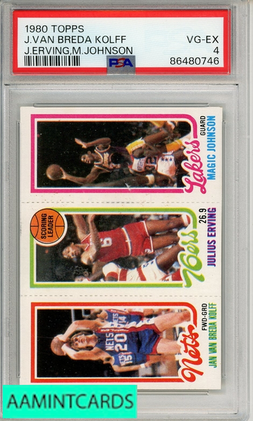 1980 TOPPS J VAN BREDA KOLFF J ERVING M JOHNSON PSA 4 VG-EX 86480746