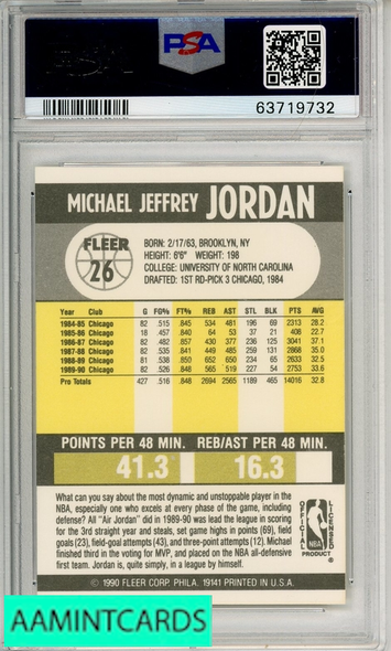 1990 FLEER MICHAEL JORDAN #26 PSA 9 MINT 63719732